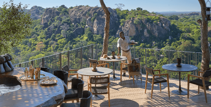 A cliff-top firepit