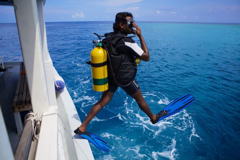 The Maldives' original diving island — the activity/scene in action. Prodivers since 1989, a hyperbaric chamber, 60-plus dive sites and manta access.