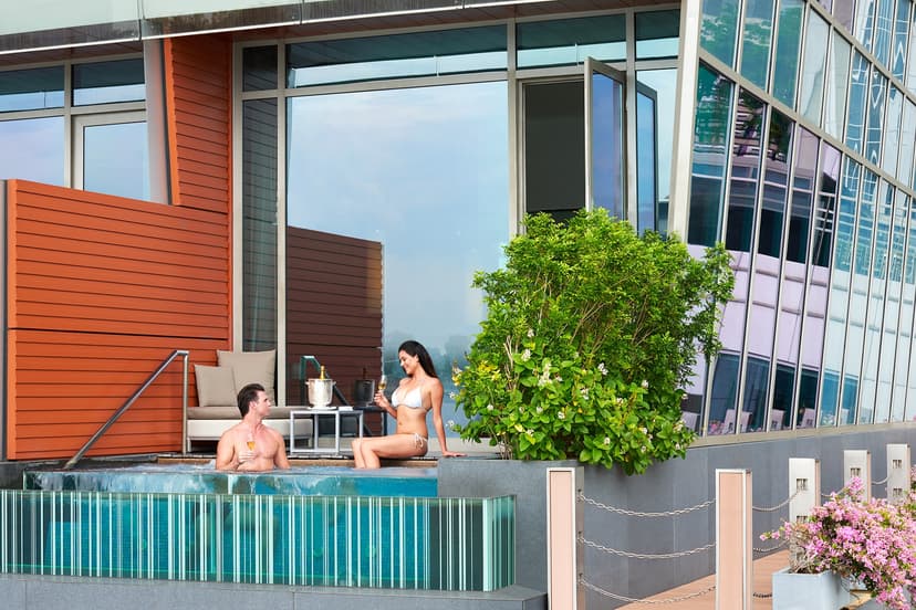 Lantern rooftop: Sunset cocktails and an infinity pool over the bay.