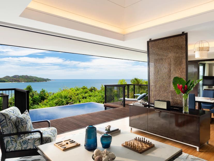 Your own villa and pool — the activity/scene in action. All-villa, each with a private plunge pool.