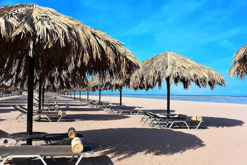 The private beach