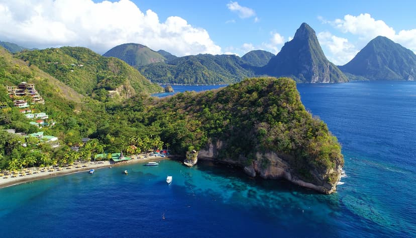Both-Pitons views: From individually designed rooms.