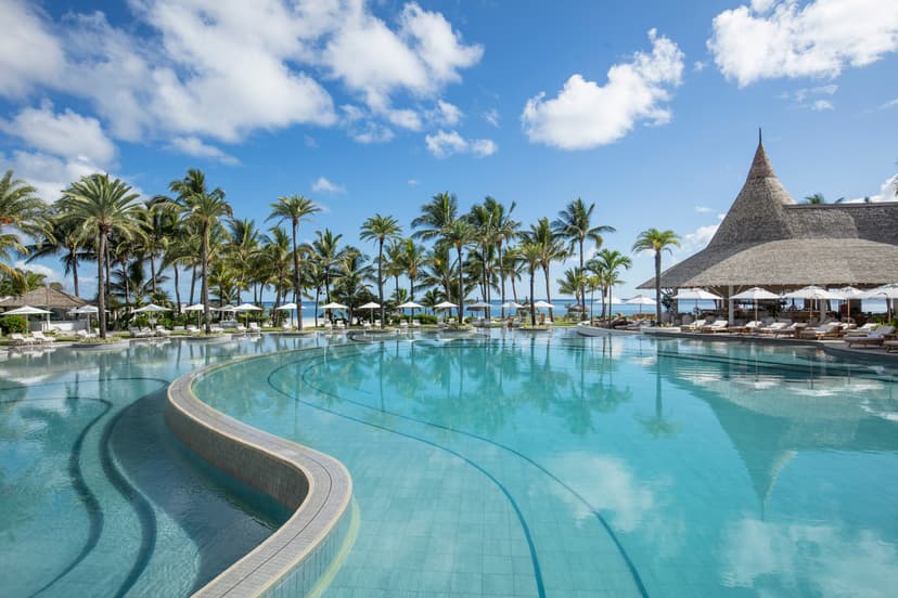 Kelly Hoppen design — the activity/scene in action. Beach-hut interiors across the resort.