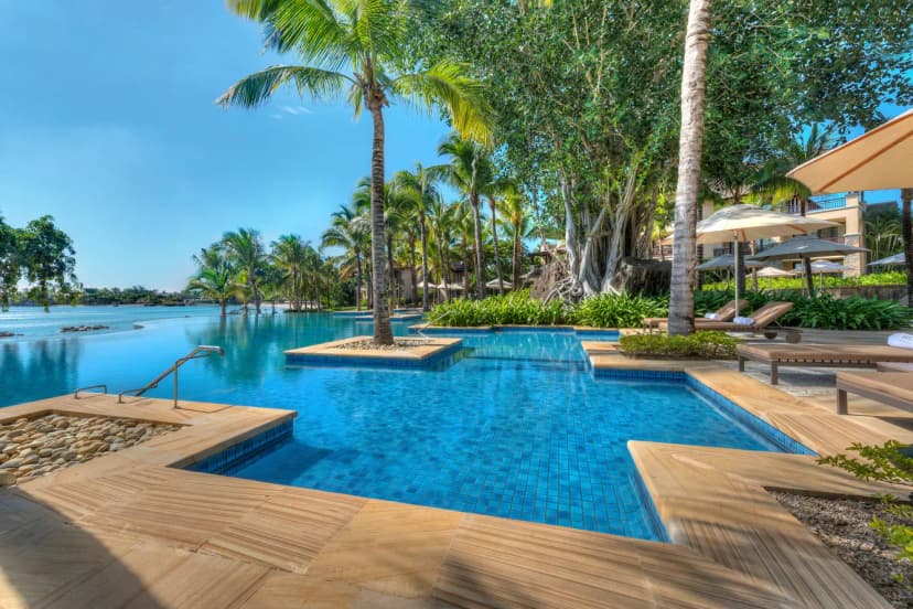 An adults-only infinity pool — the activity/scene in action. The Whisper Zone, for grown-up calm.