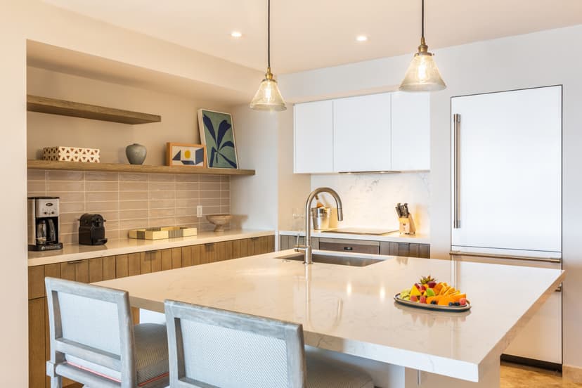 All-suite living: With full kitchens.