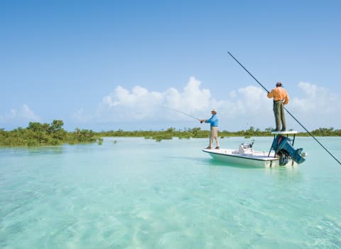 World-class bonefishing: On the Andros flats.