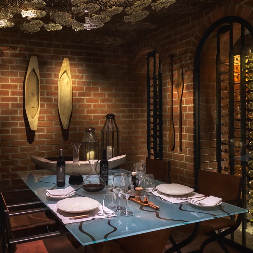 Your own wine cellar — the activity/scene in action. A personal cellar in every villa.
