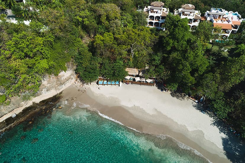 Smuggler’s Cove: A secluded beach below.