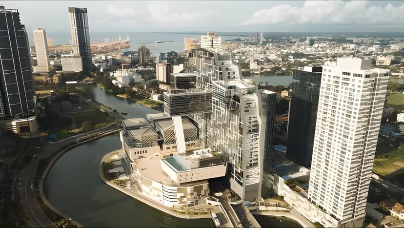 Hero/establishing shot of Cinnamon Life at City of Dreams Colombo, Colombo, Sri Lanka. Colombo’s newest landmark — Sri Lanka’s first integrated resort, opened in October 2024 on the waterfront, with Indian Ocean and city views and Cecil Bal