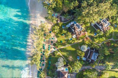 Hero/establishing shot of Coral Reef Club, St James, Barbados. Fifty years of O'Hara family ownership show in this elegant west-coast resort, twelve acres of gardens running down to a white-sand beach.