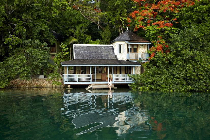 Hero/establishing shot of GoldenEye, Oracabessa, Jamaica. Ian Fleming's north-coast estate, where all fourteen James Bond novels were written.
