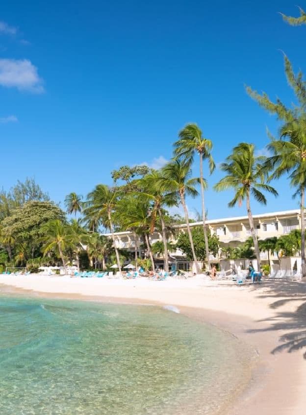 Hero/establishing shot of Sugar Bay Barbados, Christ Church, Barbados. An easygoing all-inclusive on a lively south-coast beach beside the UNESCO Garrison, with a sheltered swimming lagoon and St Lawrence Gap nightlife close by.