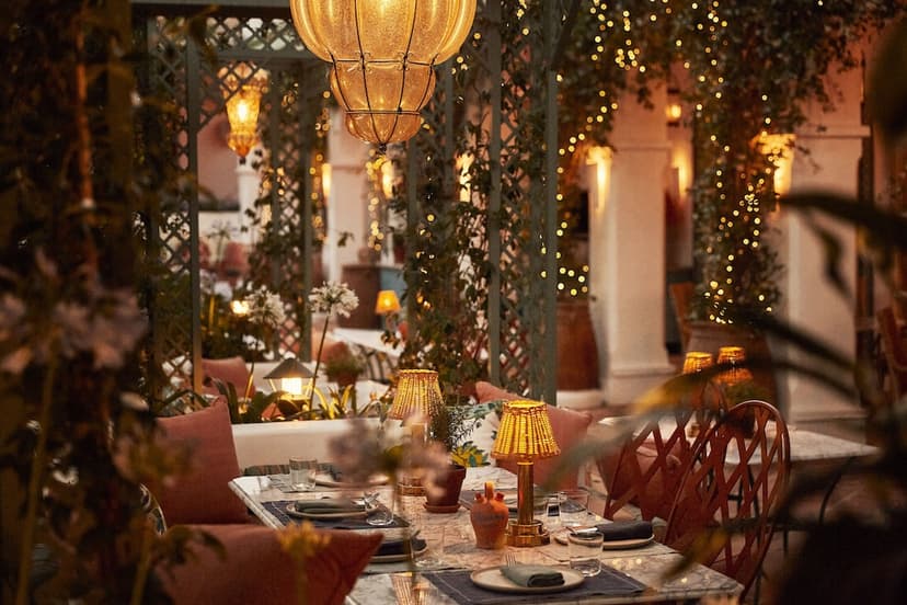 Candle-lit dining