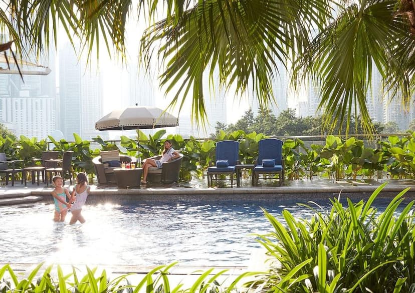 Towers-view infinity pool: And the KLCC Lake Symphony fountains.