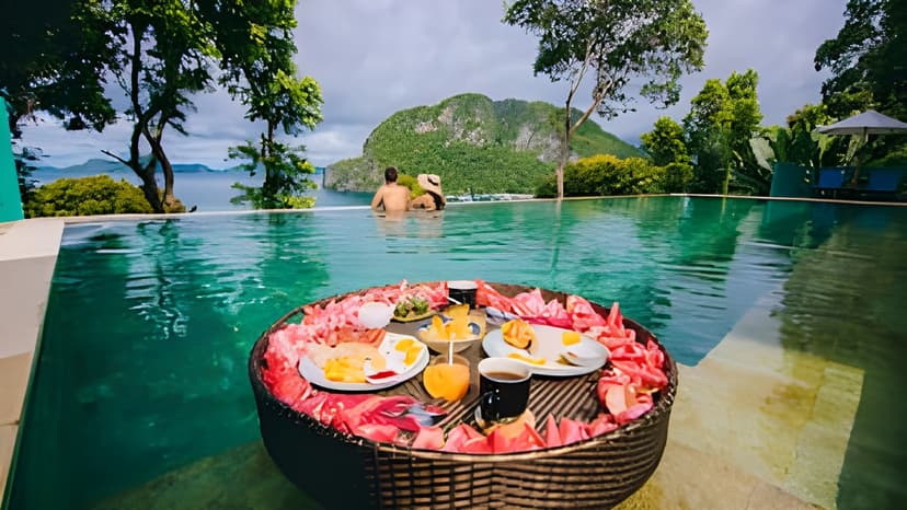 Lagoon-raft cocktails: And private beach dinners.