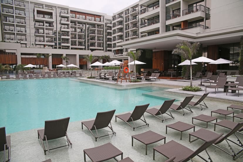 The outdoor pool
