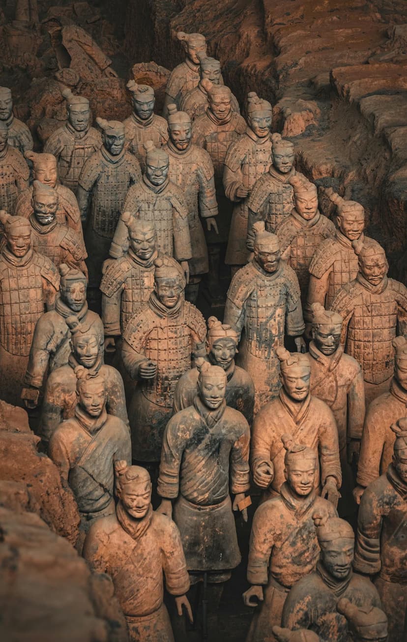 At Xi'an, the thousands of life-size warriors guarding the first emperor's tomb