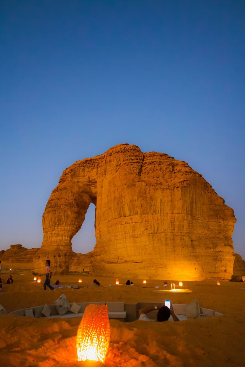 Wander the mud-brick lanes of AlUla's old town and watch the sun set behind Elephant Rock, a vast natural arch…